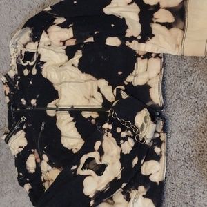 Bleach tye dyed/ distressed jacket